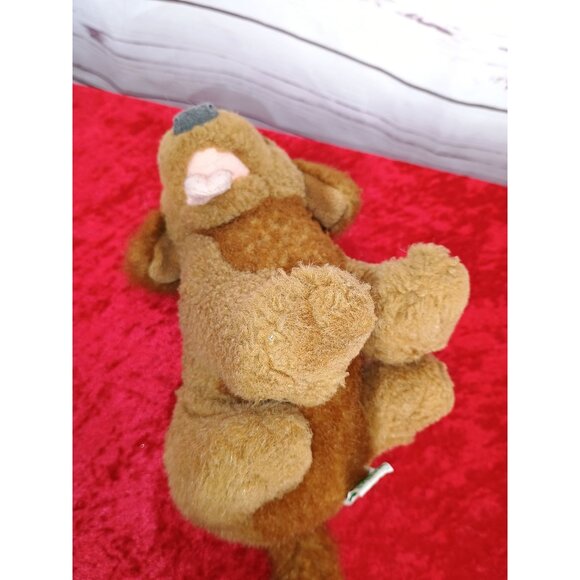 Vintage The Benefactory Plush Dog Toy Stuffed Animal Brown With Tongue & Ears - Picture 4 of 7